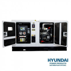 HYUNDAI Groupe électrogène industriel Diesel 22kVA DHY22KSE (triphasé) - capot ouvert